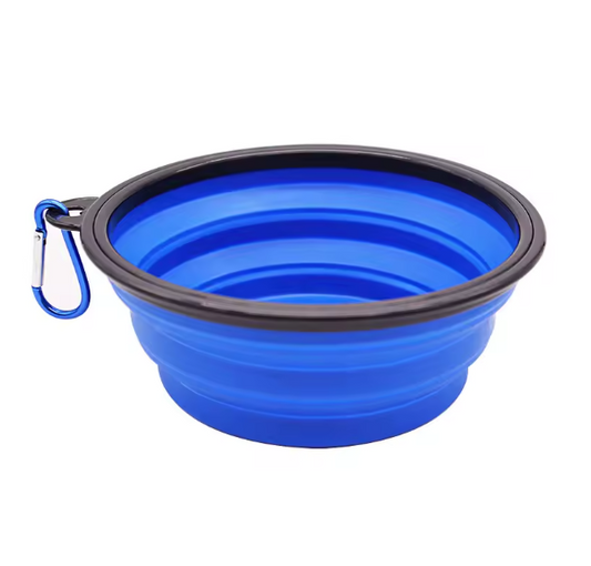 Collapsible Travel Dog Bowl with Carabiner Clip – Portable & Lightweight