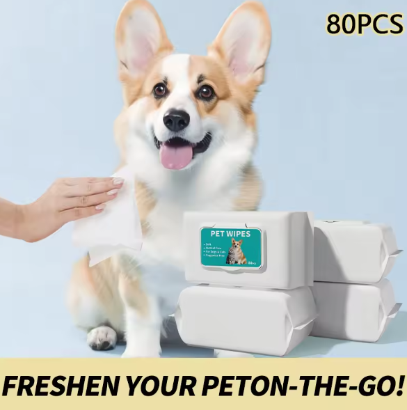 Pet Fresh™ 80-Count Dog Wipes – Hypoallergenic & Travel Friendly